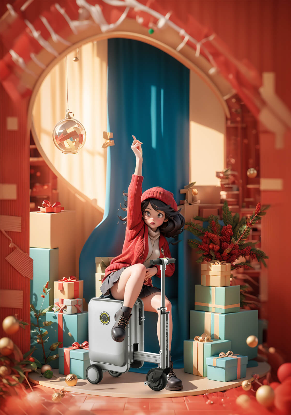 Airwheel SE3 riding luggage